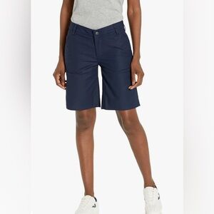Carhartt Women's Chino Shorts Navy Rugged Flex Rigby Loose Fit Size 16